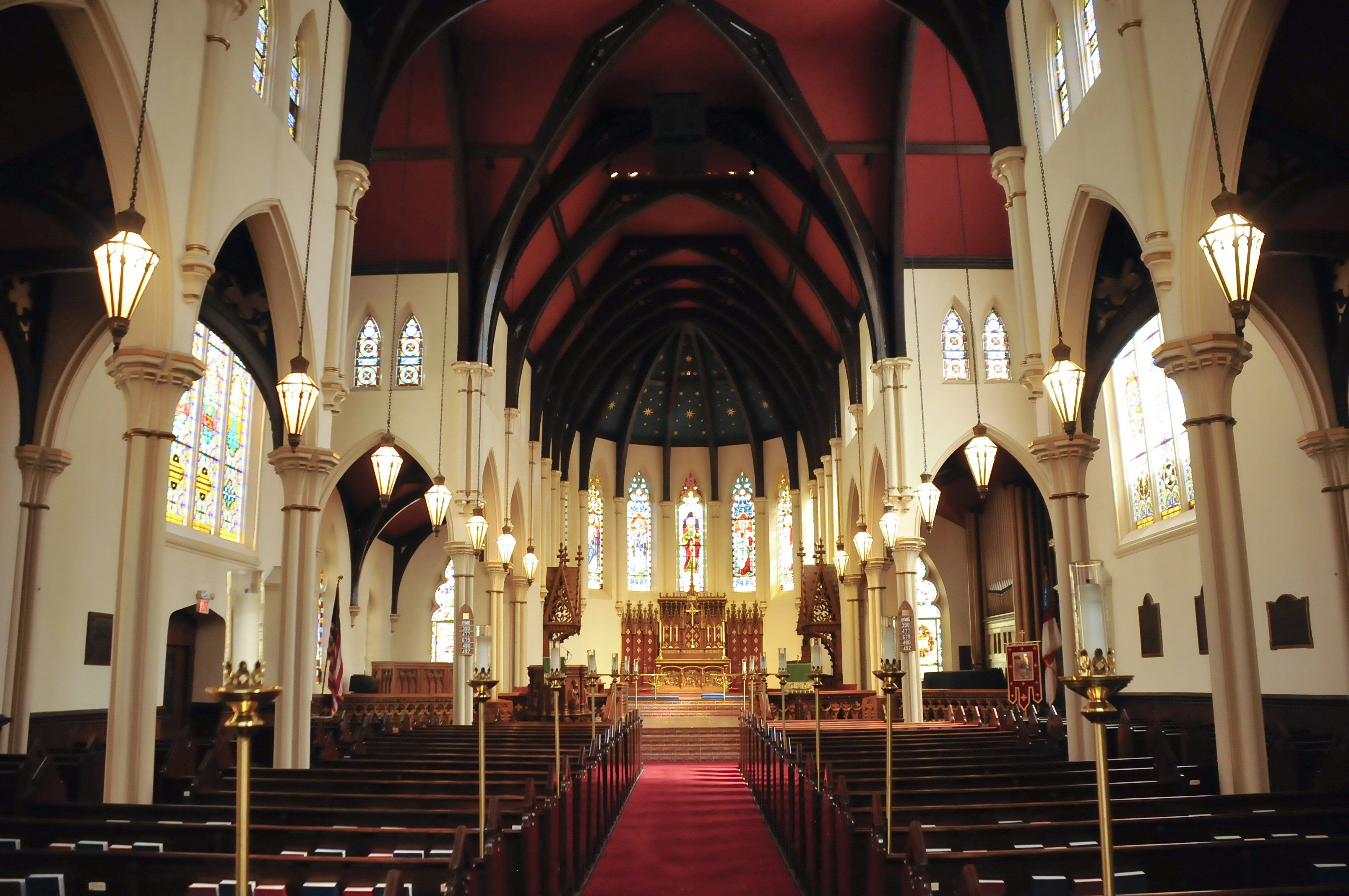 The interior of Trinity Episcopal Cathedral.