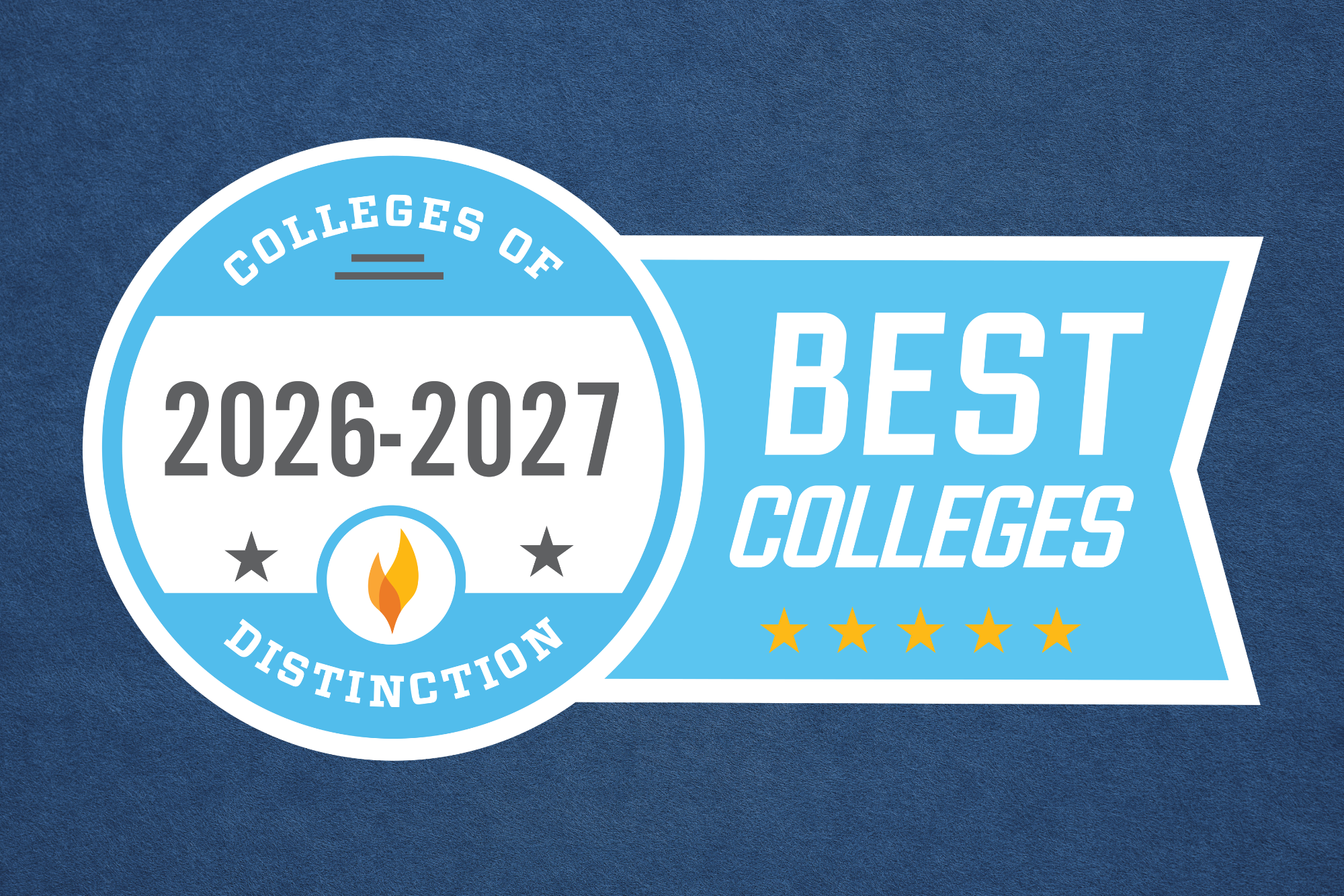 banner featuring the College of Distinction shield / logo.